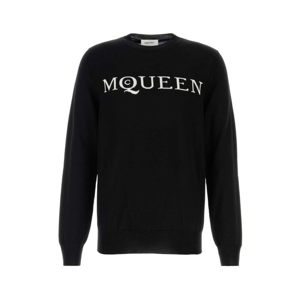 Alexander Mcqueen Men Black Wool Sweater